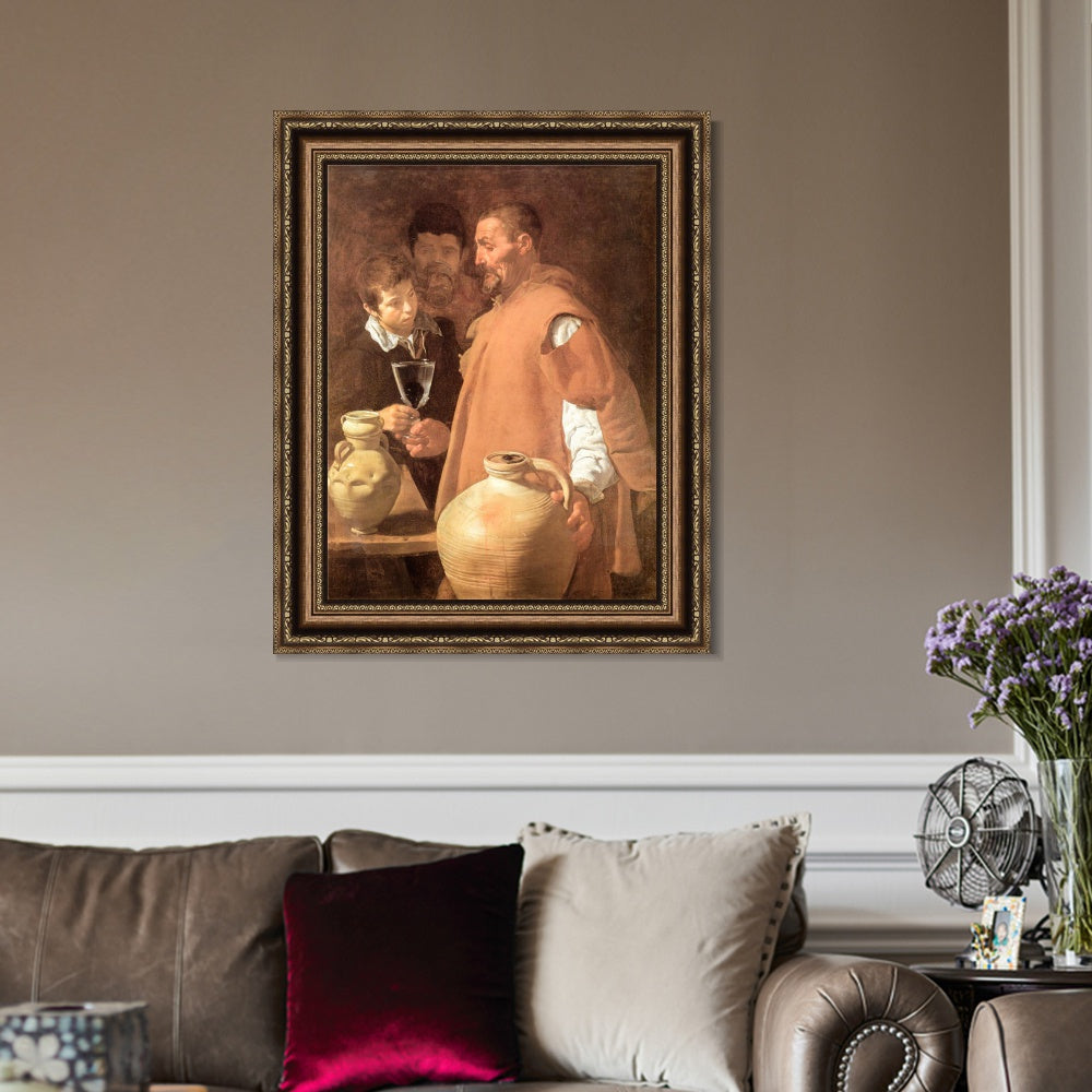 INVIN ART Framed Canvas Art Giclee Print the Waterseller of Seville by Diego Velazquez Wall Art