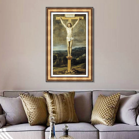 INVIN ART Framed Canvas Art Giclee Print Christ on the Cross by Diego Velazquez Wall Art Living Room Home Office Decorations