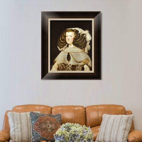 INVIN ART Framed Canvas Art Giclee Print Portrait of Mariana of Austria, Queen of Spain by Diego Velazquez Wall Art Living Room Home Office Decorations