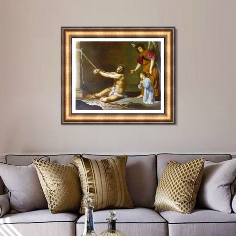 INVIN ART Framed Canvas Art Giclee Print Christ contemplated by the Christian Soul by Diego Velazquez Wall Art Living Room Home Office Decorations