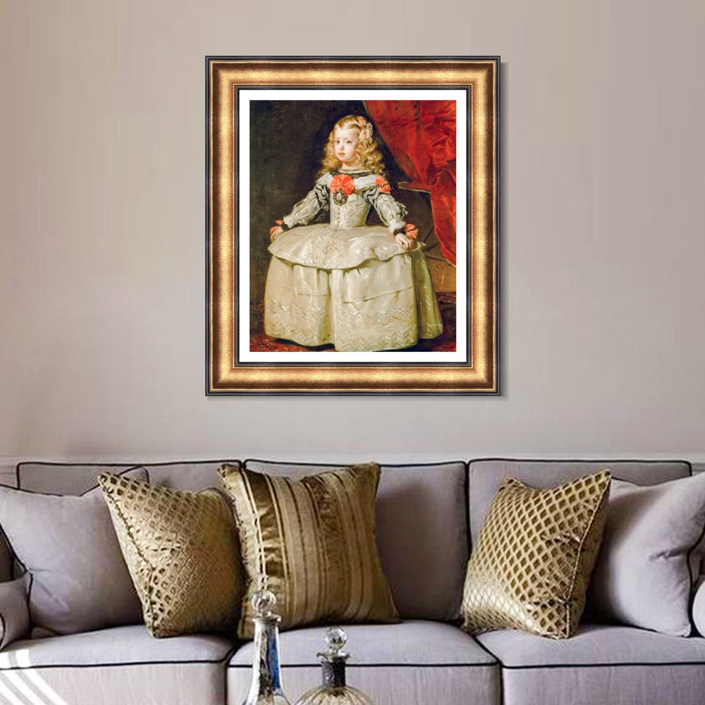 INVIN ART Framed Canvas Art Giclee Print Christ Infanta Margaraita Teresa in White Garb by the Christian Soul by Diego Velazquez Wall Art Room Home Decorations