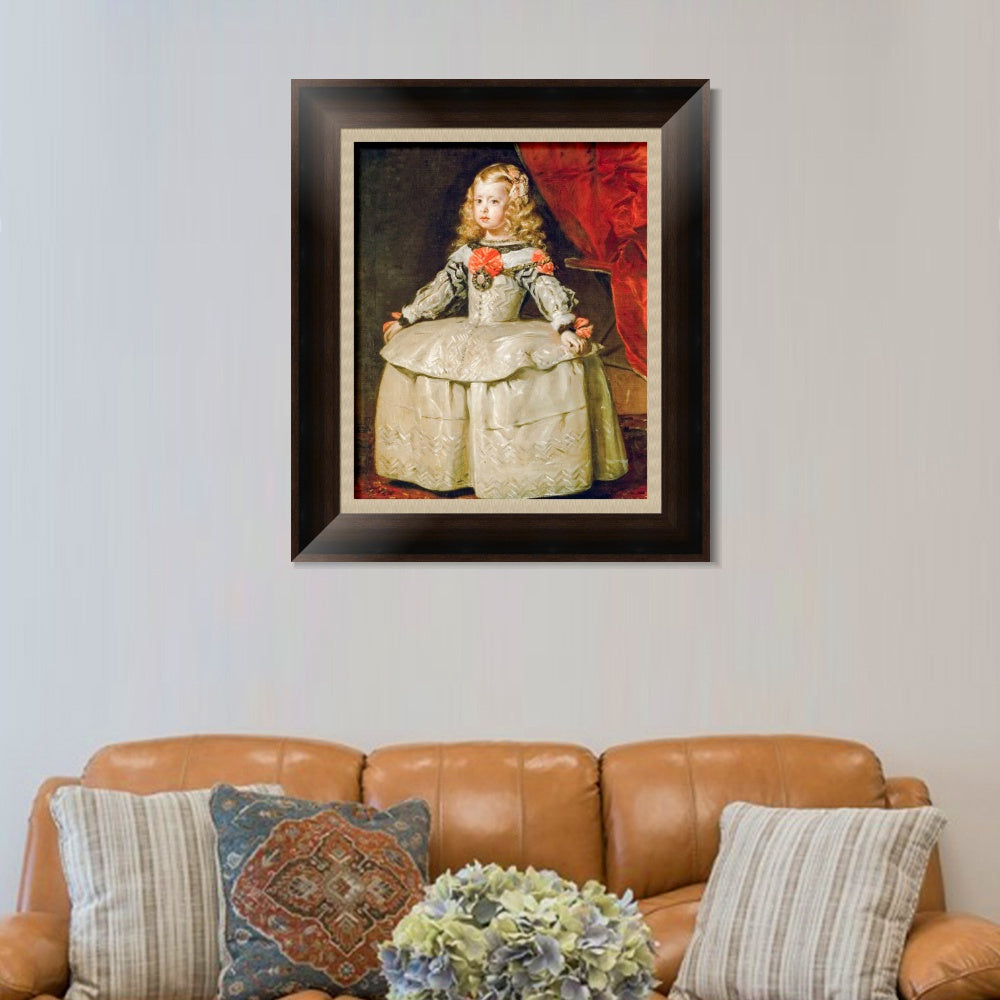 INVIN ART Framed Canvas Art Giclee Print Christ Infanta Margaraita Teresa in White Garb by the Christian Soul by Diego Velazquez Wall Art Room Home Decorations