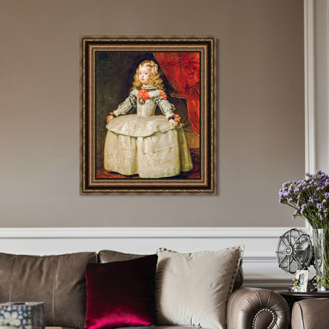 INVIN ART Framed Canvas Art Giclee Print Christ Infanta Margaraita Teresa in White Garb by the Christian Soul by Diego Velazquez Wall Art Room Home Decorations