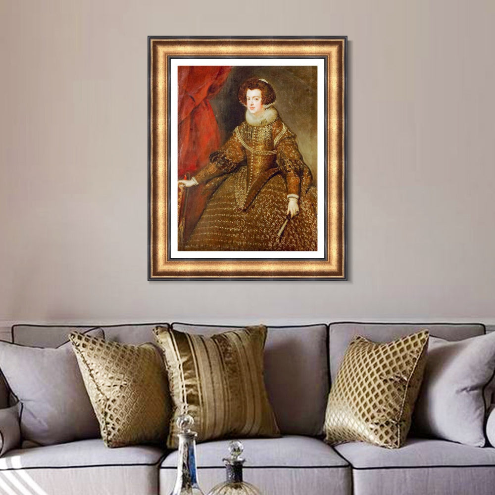 INVIN ART Framed Canvas Art Giclee Print Isabella, Queen of Spain by the Christian Soul by Diego Velazquez Wall Art