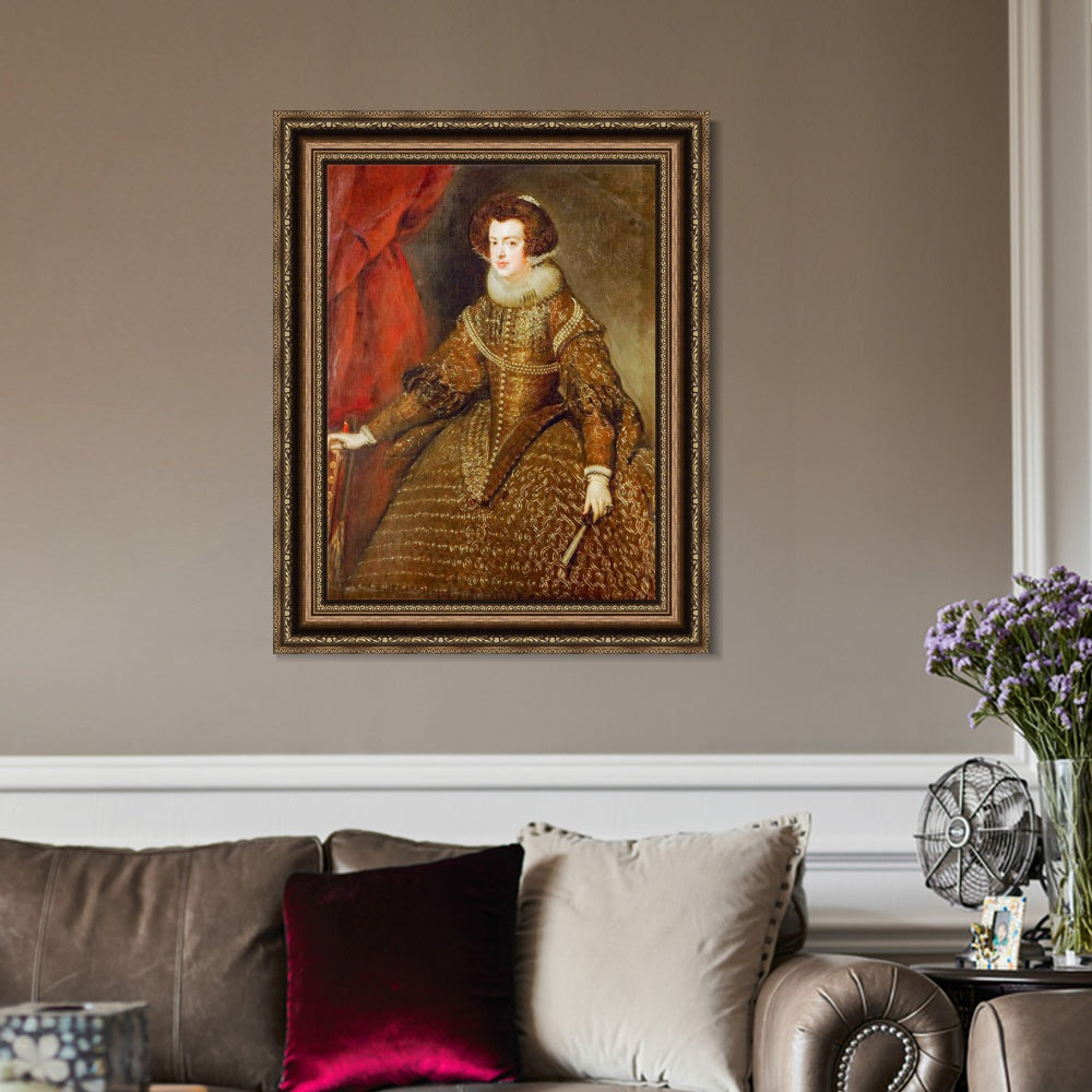 INVIN ART Framed Canvas Art Giclee Print Isabella, Queen of Spain by the Christian Soul by Diego Velazquez Wall Art