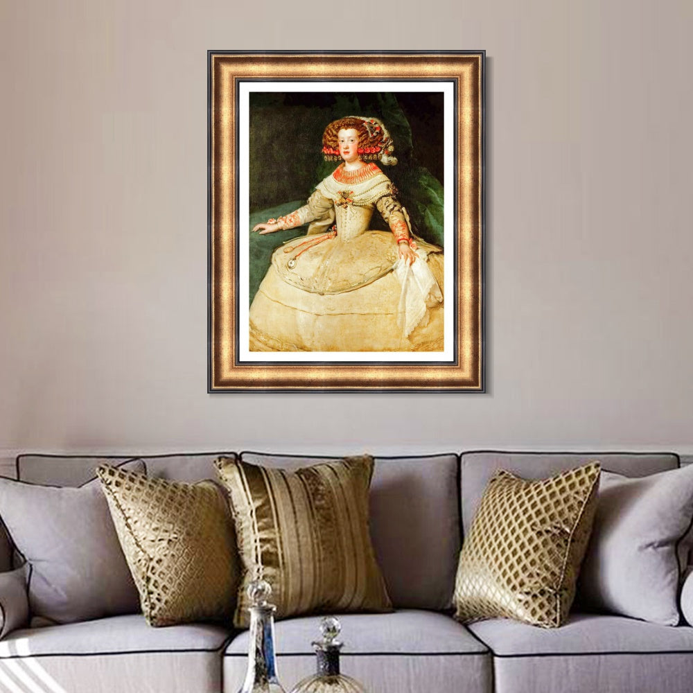 INVIN ART Framed Canvas Art Giclee Print Maria Teresa, Infanta by the Christian Soul by Diego Velazquez Wall Art