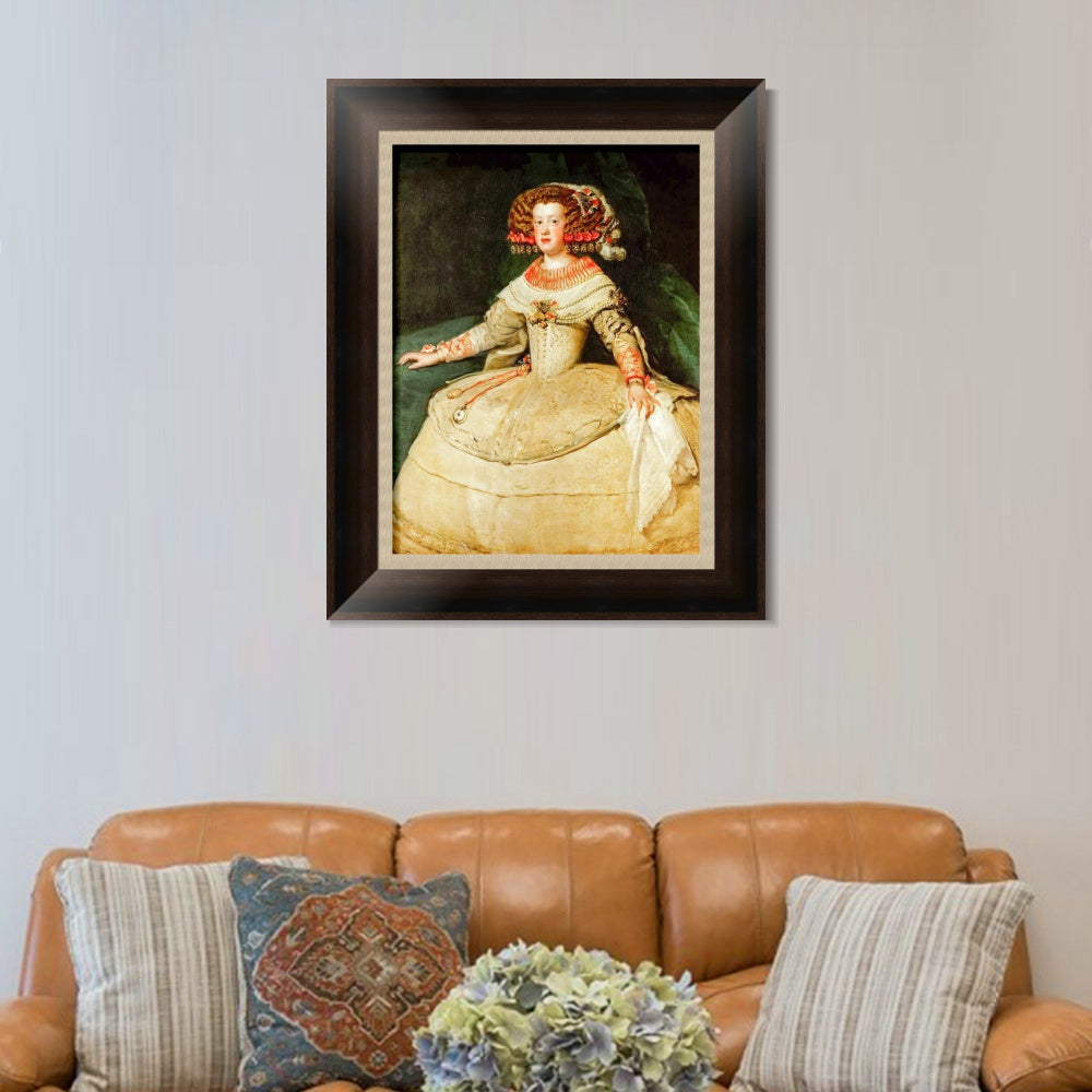 INVIN ART Framed Canvas Art Giclee Print Maria Teresa, Infanta by the Christian Soul by Diego Velazquez Wall Art