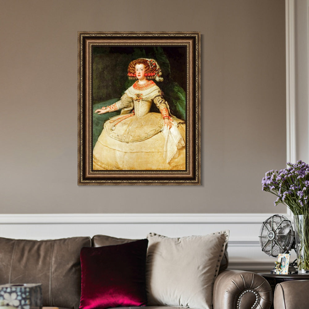 INVIN ART Framed Canvas Art Giclee Print Maria Teresa, Infanta by the Christian Soul by Diego Velazquez Wall Art