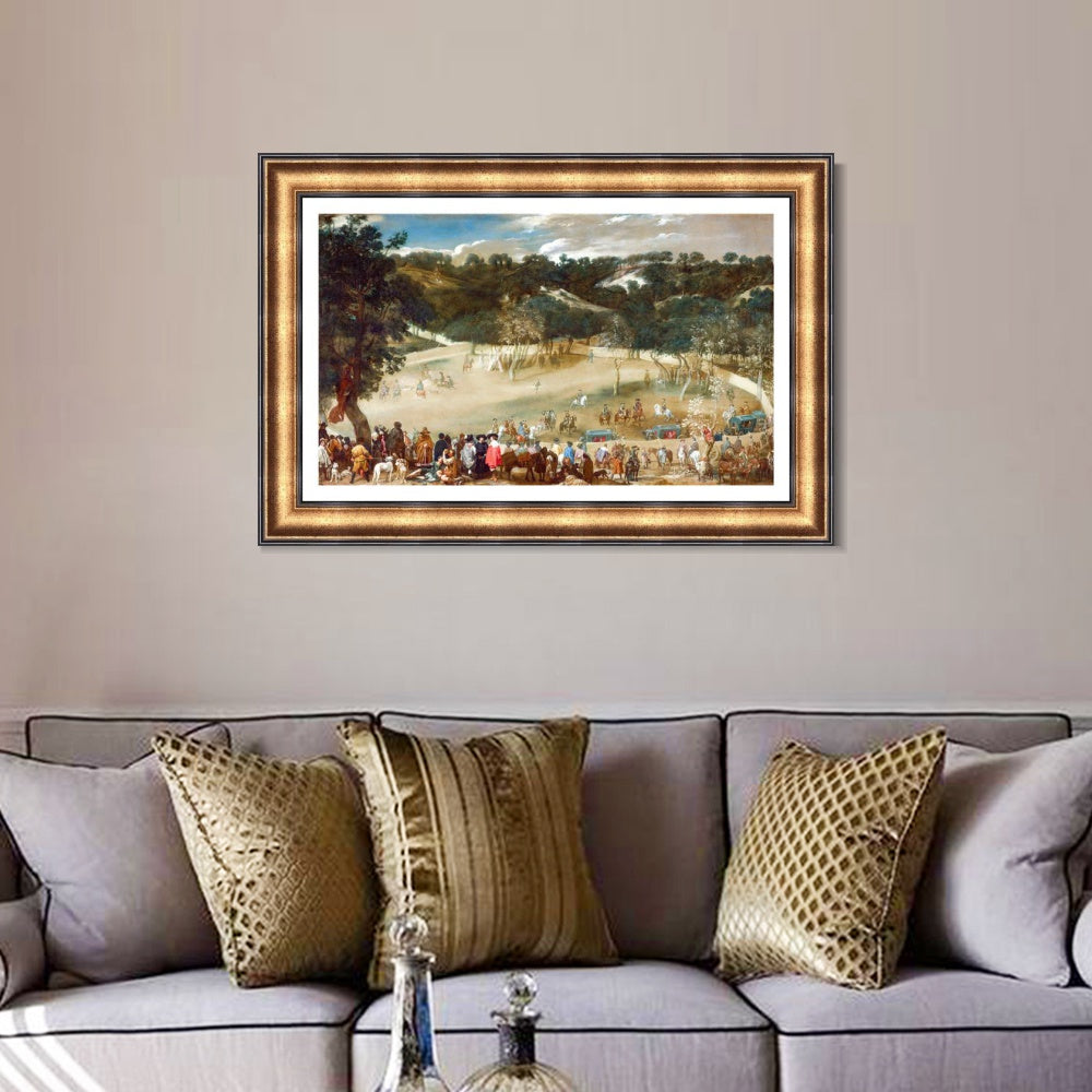 INVIN ART Framed Canvas Art Giclee Print Philip IV hunting Wild Boar by the Christian Soul by Diego Velazquez Wall Art