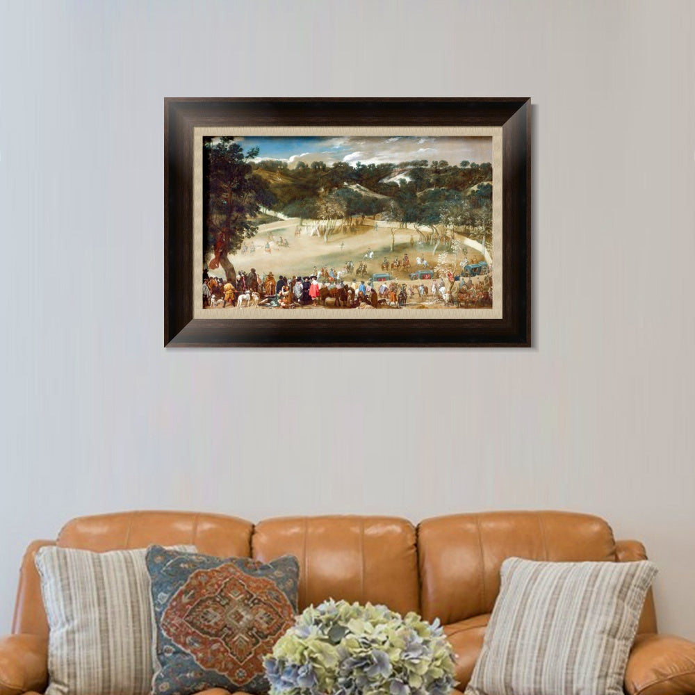 INVIN ART Framed Canvas Art Giclee Print Philip IV hunting Wild Boar by the Christian Soul by Diego Velazquez Wall Art