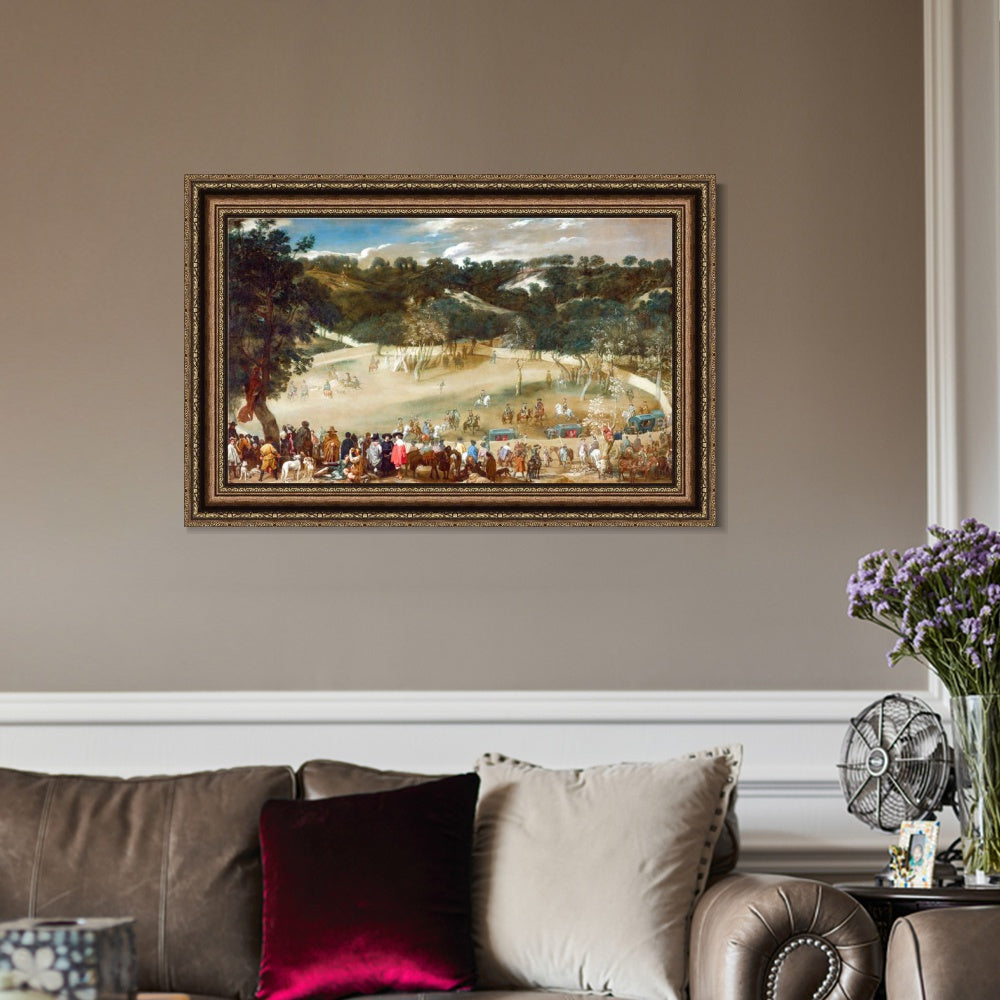 INVIN ART Framed Canvas Art Giclee Print Philip IV hunting Wild Boar by the Christian Soul by Diego Velazquez Wall Art