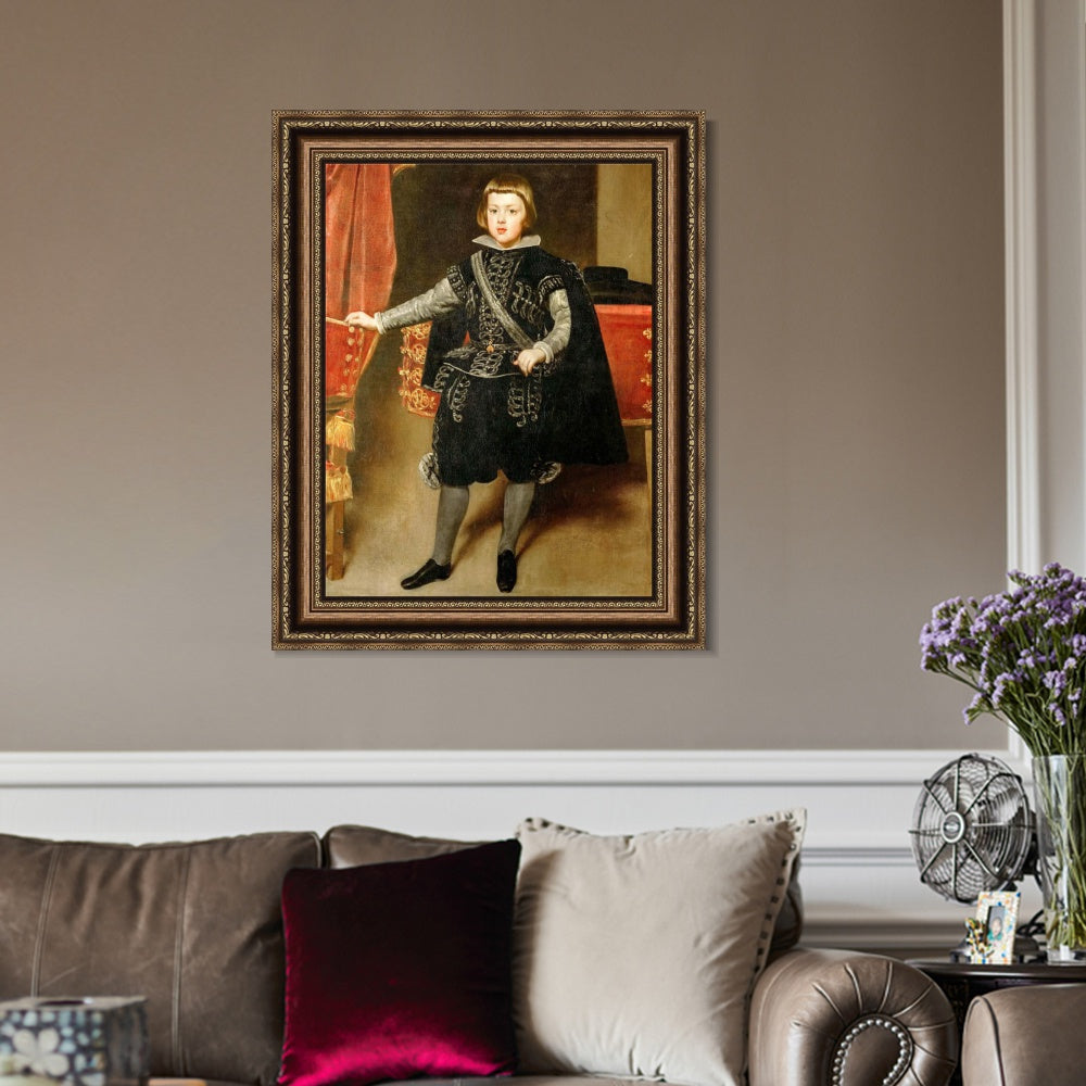INVIN ART Framed Canvas Art Giclee Print Portrait of Philip IV, King of Spain-1 by the Christian Soul by Diego Velazquez Wall Art Living Decorations