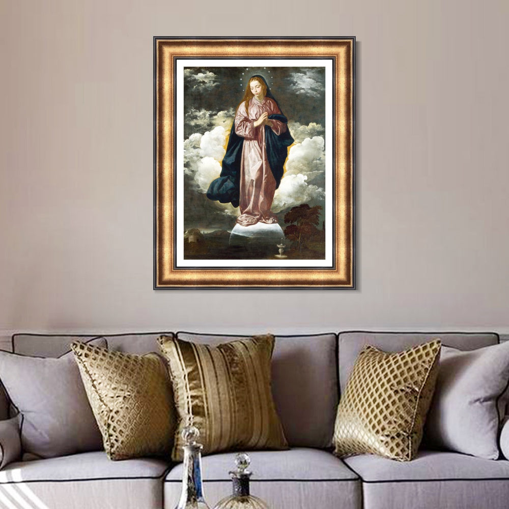 INVIN ART Framed Canvas Art Giclee Print the Immaculate Conception by the Christian Soul by Diego Velazquez Wall Art