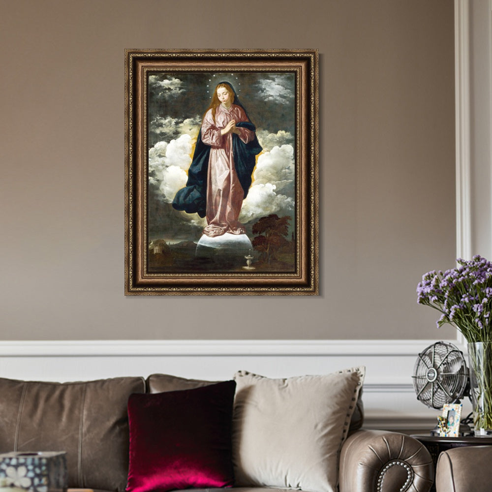 INVIN ART Framed Canvas Art Giclee Print the Immaculate Conception by the Christian Soul by Diego Velazquez Wall Art