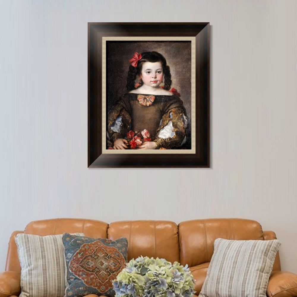INVIN ART Framed Canvas Art Giclee Print Mona nina by the Christian Soul by Diego Velazquez Wall Art Living Room Home Office Decorations