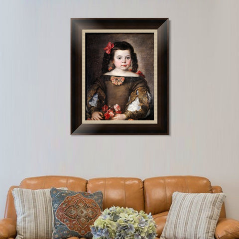 INVIN ART Framed Canvas Art Giclee Print Mona nina by the Christian Soul by Diego Velazquez Wall Art Living Room Home Office Decorations