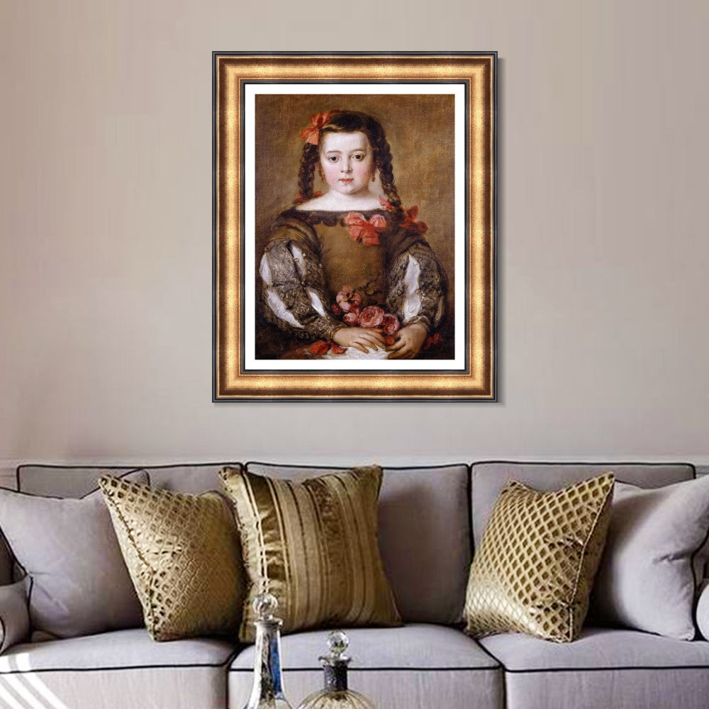 INVIN ART Framed Canvas Art Giclee Print Mona nina2 by the Christian Soul by Diego Velazquez Wall Art