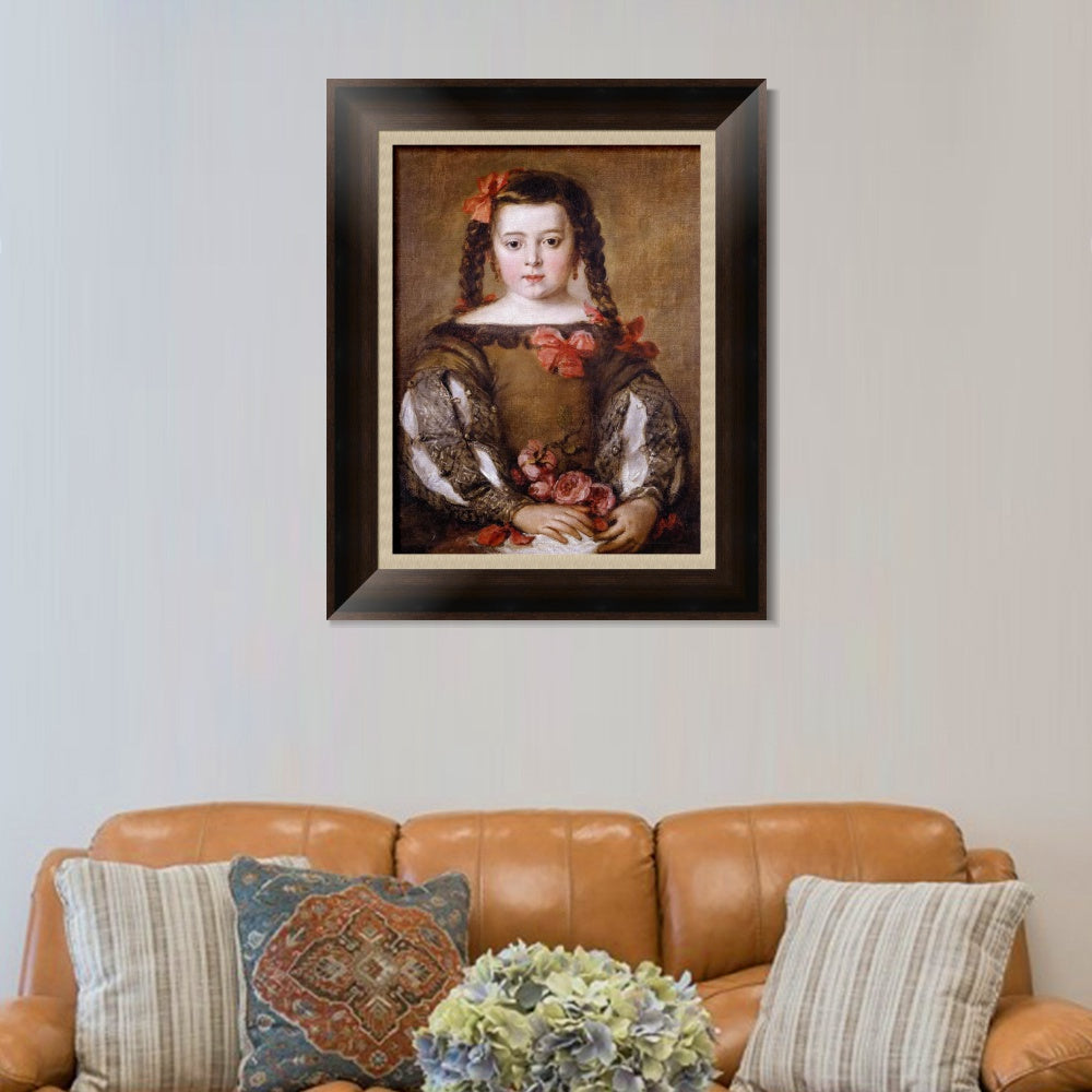 INVIN ART Framed Canvas Art Giclee Print Mona nina2 by the Christian Soul by Diego Velazquez Wall Art