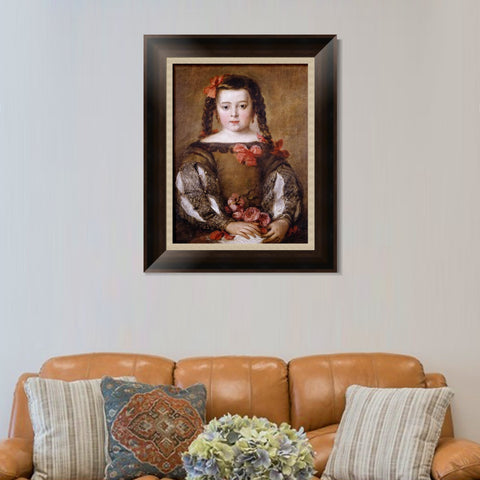 INVIN ART Framed Canvas Art Giclee Print Mona nina2 by the Christian Soul by Diego Velazquez Wall Art Living Room Home Office Decorations