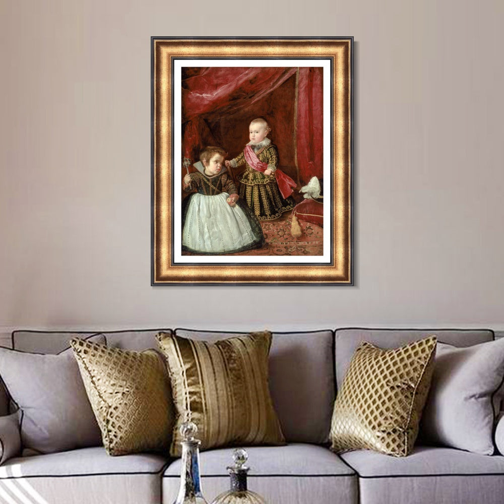 INVIN ART Framed Canvas Art Giclee Print Don Baltasar Carlos with a Dwarf by the Christian Soul by Diego Velazquez Wall Art Living Decorations