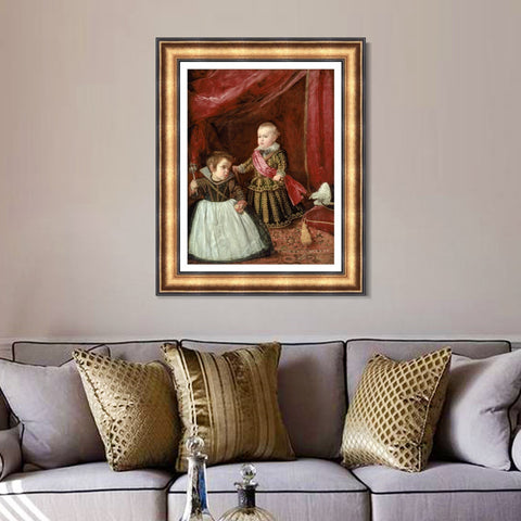 INVIN ART Framed Canvas Art Giclee Print Don Baltasar Carlos with a Dwarf by the Christian Soul by Diego Velazquez Wall Art Living Decorations