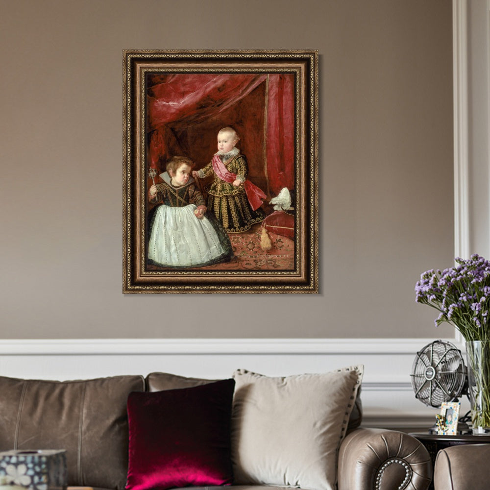 INVIN ART Framed Canvas Art Giclee Print Don Baltasar Carlos with a Dwarf by the Christian Soul by Diego Velazquez Wall Art Living Decorations
