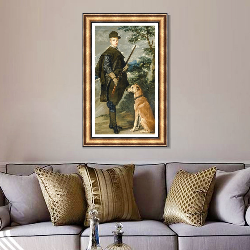 INVIN ART Framed Canvas Art Giclee Print Portrait of Cardinal-Infante Ferdinand of Austria by Diego Velazquez Wall Art