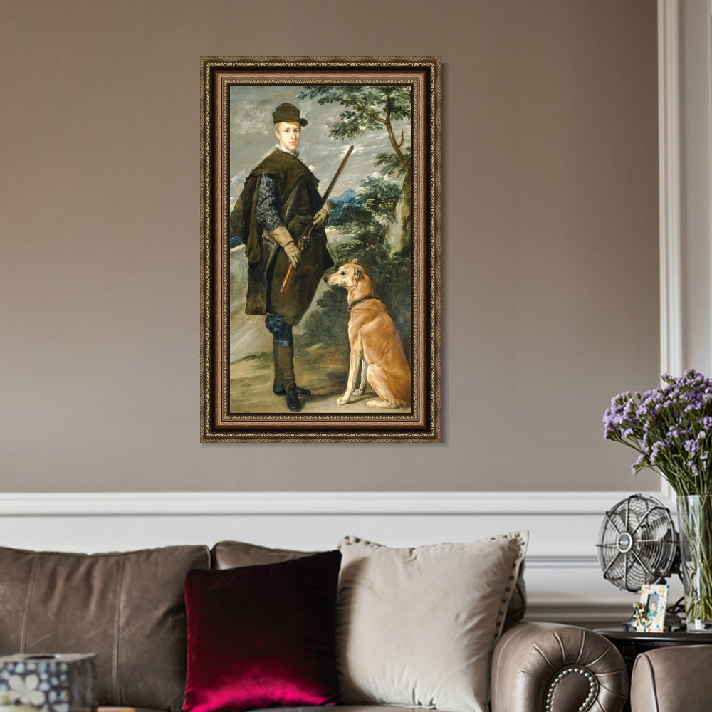INVIN ART Framed Canvas Art Giclee Print Portrait of Cardinal-Infante Ferdinand of Austria by Diego Velazquez Wall Art