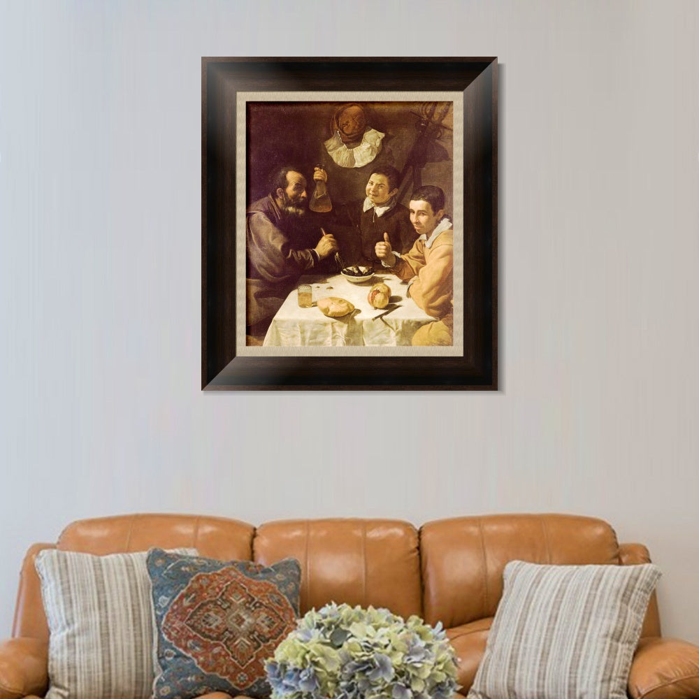 INVIN ART Framed Canvas Art Giclee Print Breakfast by the Christian Soul by Diego Velazquez Wall Art