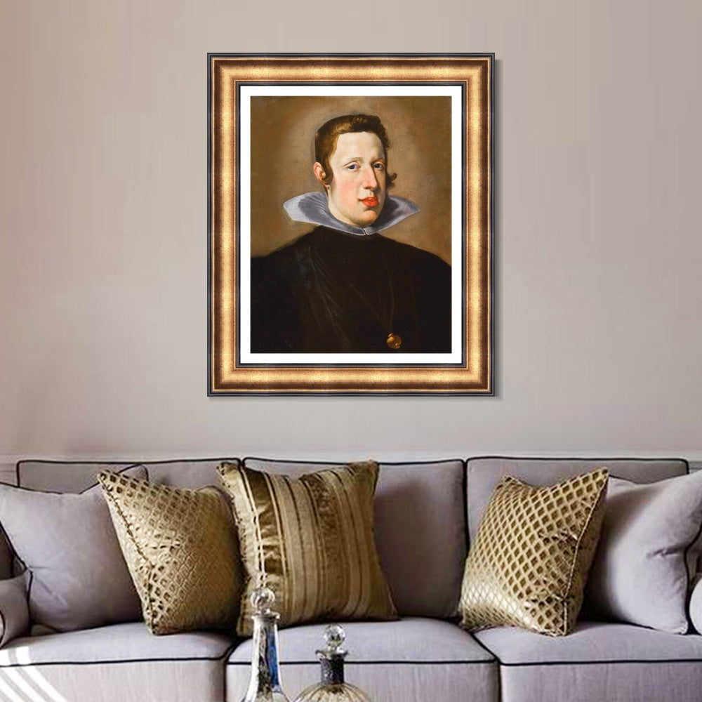 INVIN ART Framed Canvas Art Giclee Print Portrait of King Philip IV of Spain by the Christian Soul by Diego Velazquez Wall Art Living Decorations