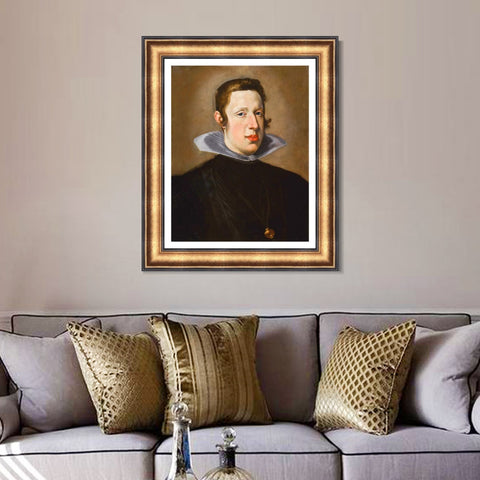 INVIN ART Framed Canvas Art Giclee Print Portrait of King Philip IV of Spain by the Christian Soul by Diego Velazquez Wall Art Living Decorations