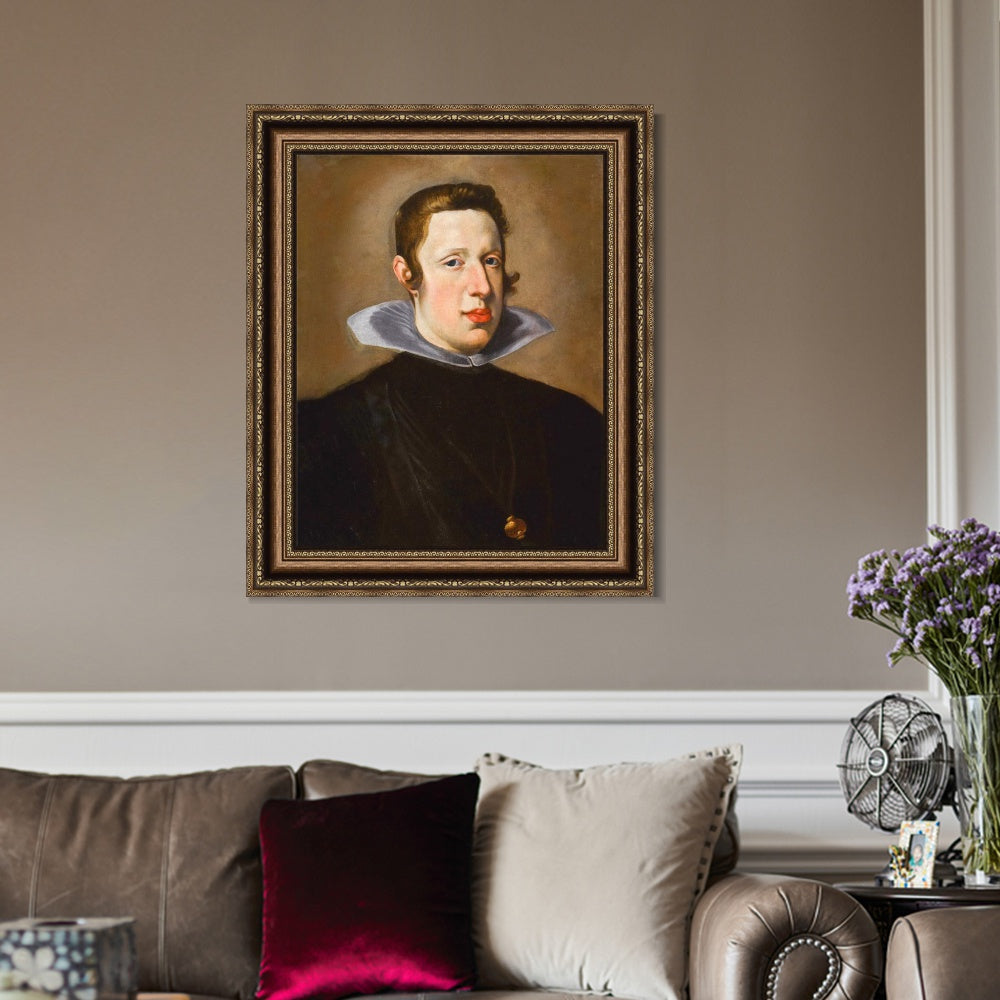 INVIN ART Framed Canvas Art Giclee Print Portrait of King Philip IV of Spain by the Christian Soul by Diego Velazquez Wall Art Living Decorations