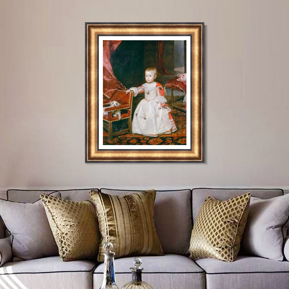 INVIN ART Framed Canvas Art Giclee Print Prince Philip Prospero by the Christian Soul by Diego Velazquez Wall Art