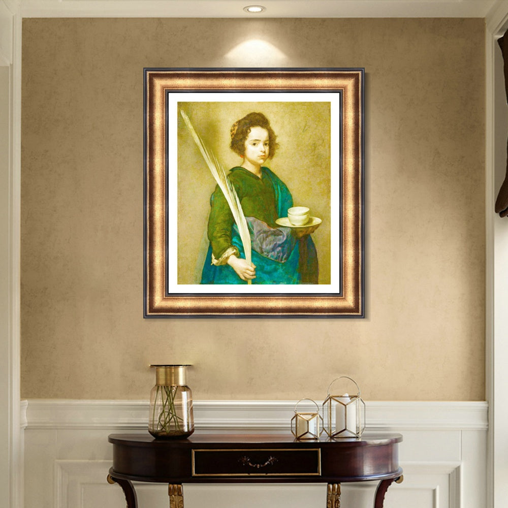 INVIN ART Framed Canvas Art Giclee Print SAINT RUFINA by the Christian Soul by Diego Velazquez Wall Art