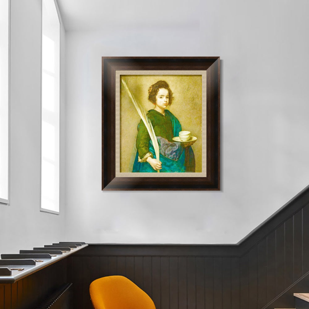 INVIN ART Framed Canvas Art Giclee Print SAINT RUFINA by the Christian Soul by Diego Velazquez Wall Art
