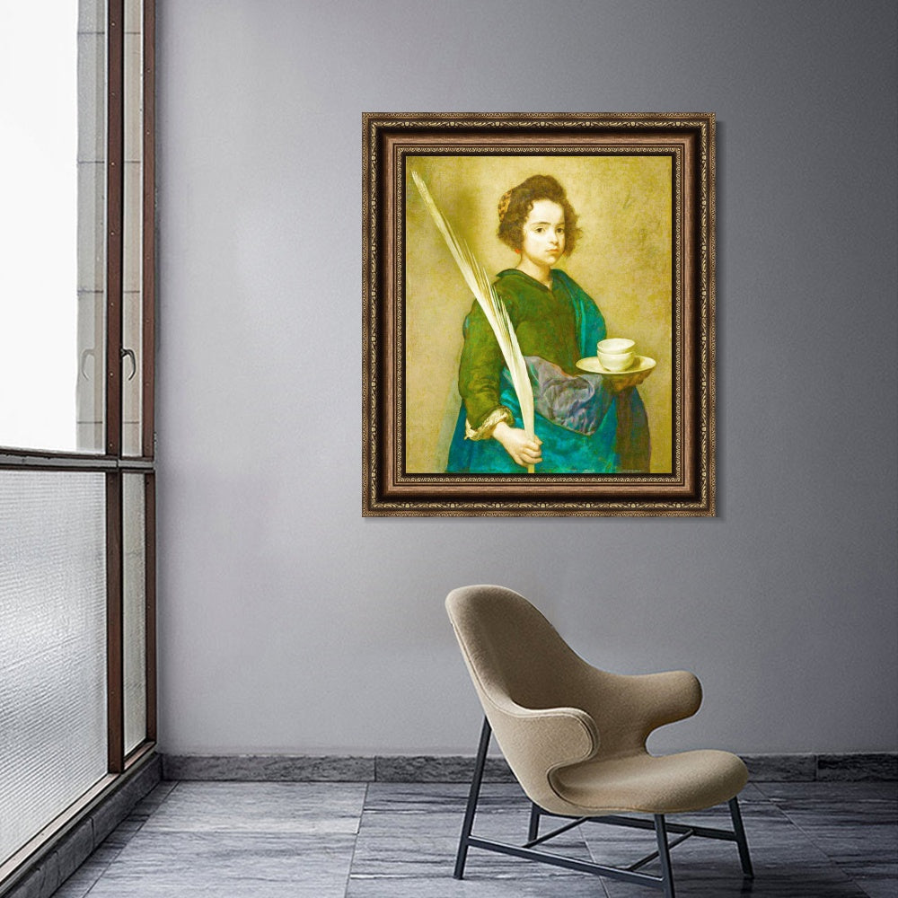 INVIN ART Framed Canvas Art Giclee Print SAINT RUFINA by the Christian Soul by Diego Velazquez Wall Art