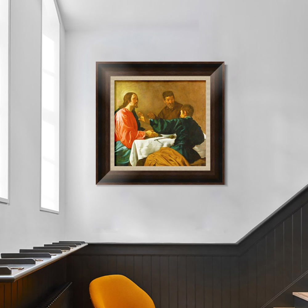 INVIN ART Framed Canvas Art Giclee Print The Supper at Emmaus by the Christian Soul by Diego Velazquez Wall Art