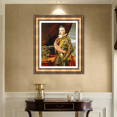 INVIN ART Framed Canvas Art Giclee Print Don Juan Francisco de Pimentel, X conde de Benavente by the Christian Soul by Diego Velazquez Wall Art Decorations