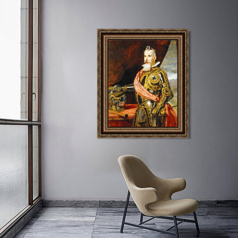 INVIN ART Framed Canvas Art Giclee Print Don Juan Francisco de Pimentel, X conde de Benavente by the Christian Soul by Diego Velazquez Wall Art Decorations