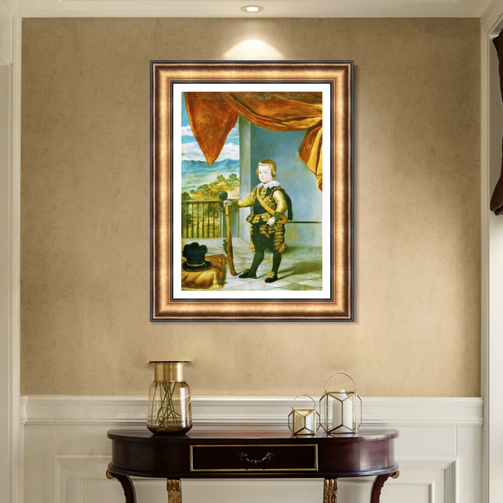 INVIN ART Framed Canvas Art Giclee Print Prince Baltasar Carlos by the Christian Soul by Diego Velazquez Wall Art