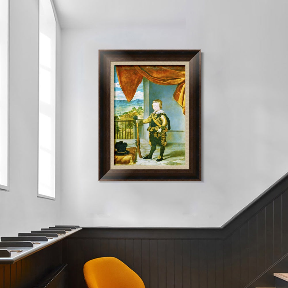 INVIN ART Framed Canvas Art Giclee Print Prince Baltasar Carlos by the Christian Soul by Diego Velazquez Wall Art