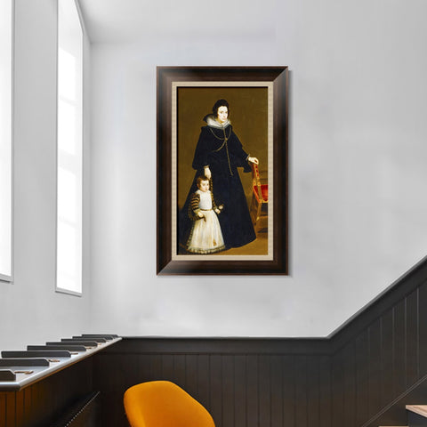 INVIN ART Framed Canvas Art Giclee Print Antonia de Ipenarrieta y Galdos and her son Don Luis by Diego Velazquez Wall Art Living Decorations