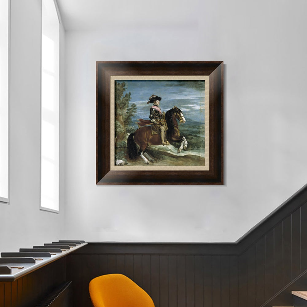 INVIN ART Framed Canvas Art Giclee Print Felipe IV, on horseback by the Christian Soul by Diego Velazquez Wall Art