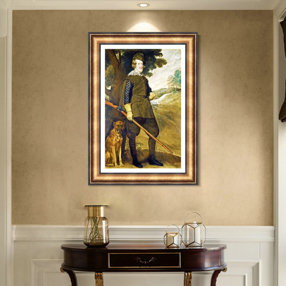 INVIN ART Framed Canvas Art Giclee Print Prince Felipe IV, hunter by the Christian Soul by Diego Velazquez Wall Art