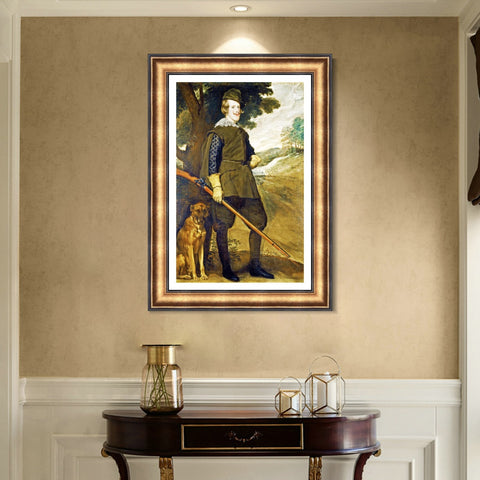 INVIN ART Framed Canvas Art Giclee Print Prince Felipe IV, hunter by the Christian Soul by Diego Velazquez Wall Art Living Room Home Office Decorations