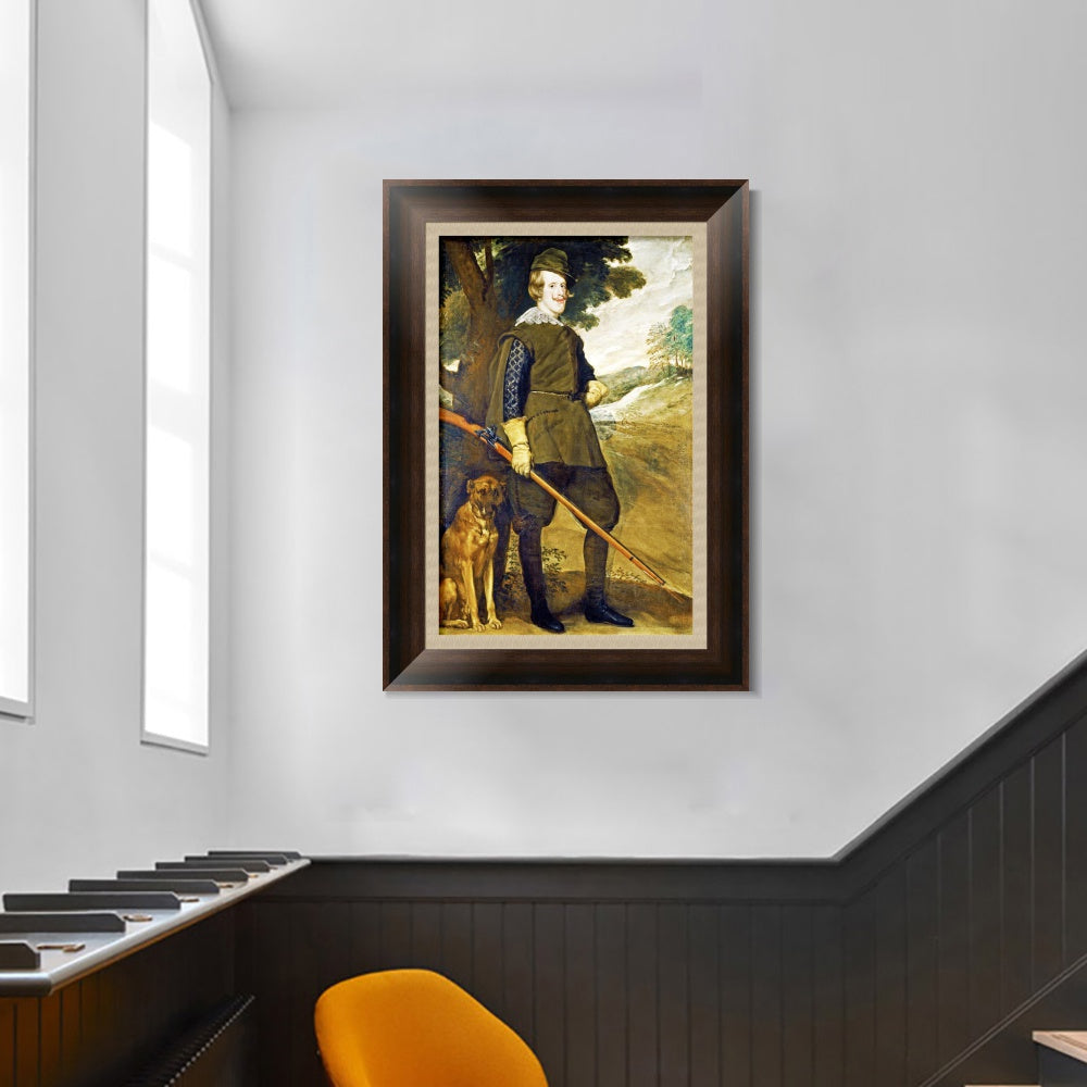 INVIN ART Framed Canvas Art Giclee Print Prince Felipe IV, hunter by the Christian Soul by Diego Velazquez Wall Art