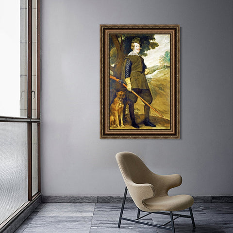 INVIN ART Framed Canvas Art Giclee Print Prince Felipe IV, hunter by the Christian Soul by Diego Velazquez Wall Art Living Room Home Office Decorations