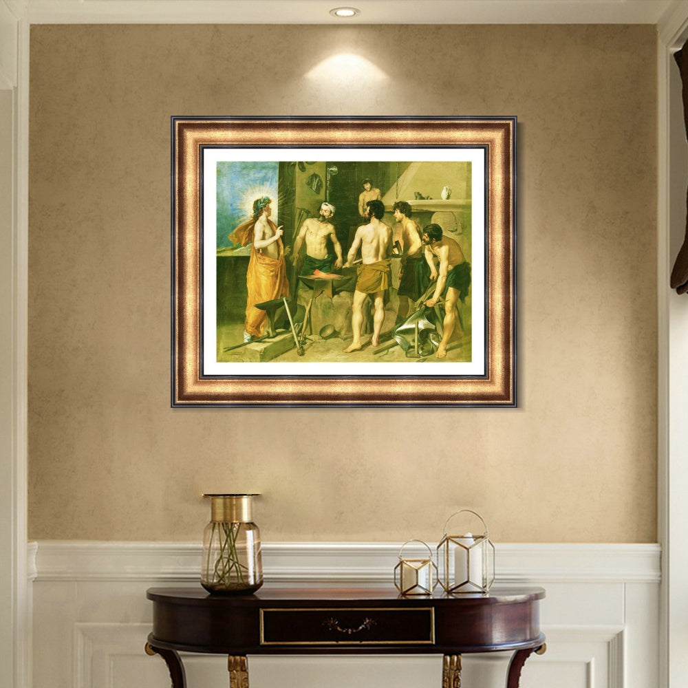 INVIN ART Framed Canvas Art Giclee Print The Vulcano forge by the Christian Soul by Diego Velazquez Wall Art