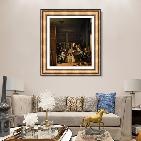 INVIN ART Framed Canvas Art Giclee Print The Meninas, or The Family of Felipe IV -1 by the Christian Soul by Diego Velazquez Wall Art Living Decorations