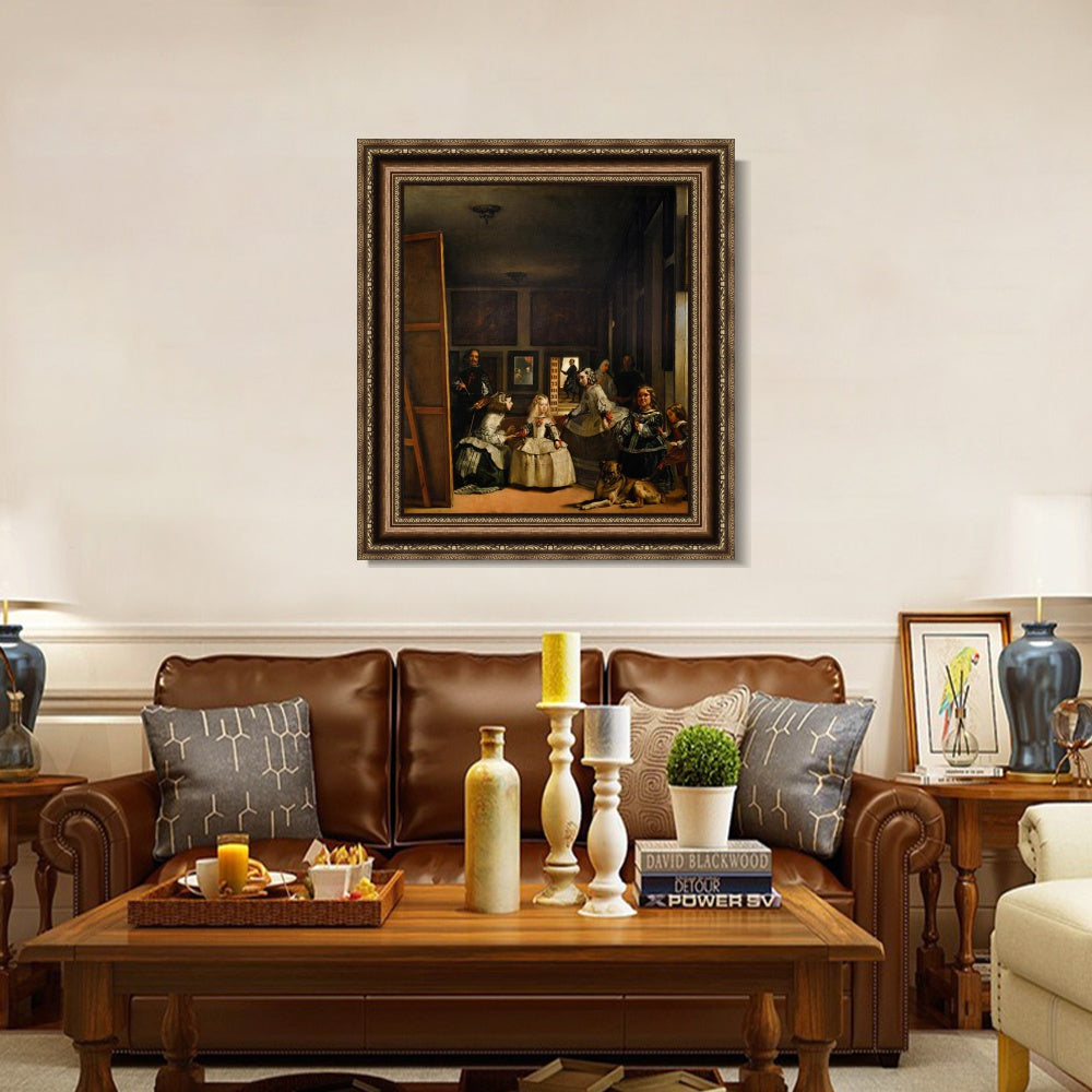 INVIN ART Framed Canvas Art Giclee Print The Meninas, or The Family of Felipe IV -1 by the Christian Soul by Diego Velazquez Wall Art Living Decorations